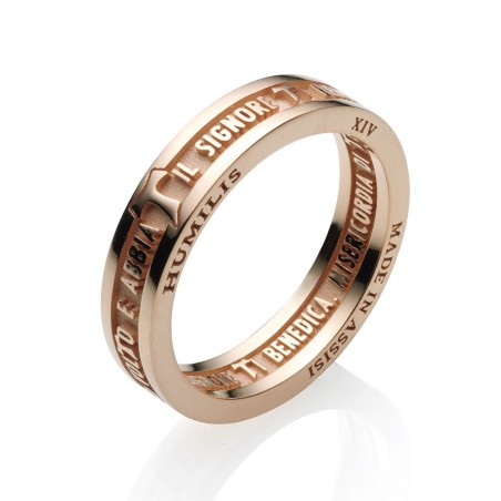 Anello Benedizione Tau francescano San Francesco in oro