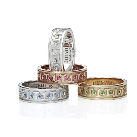Anello Classica Canticum croce Tau francescana in argento con zirconi