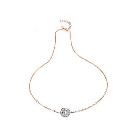 Gold Iter Venice necklace with Palazzo Ducale's quadrilob flower with zirconia