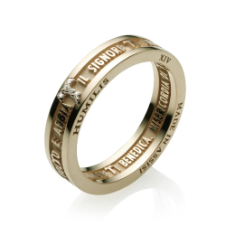 Anello Benedizione Tau francescano San Francesco in oro con diamanti