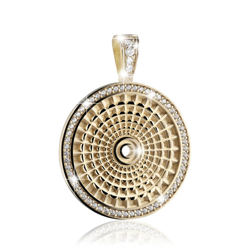 Pendente Iter Roma cupola Pantheon in argento con zirconi