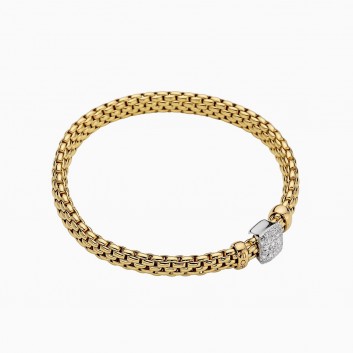 Fope SOLO Yellow Gold Diamond Bracelet (0.30 CTW)