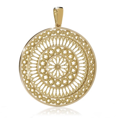 Sterling silver Basilica of St. Francis rosewindow pendant