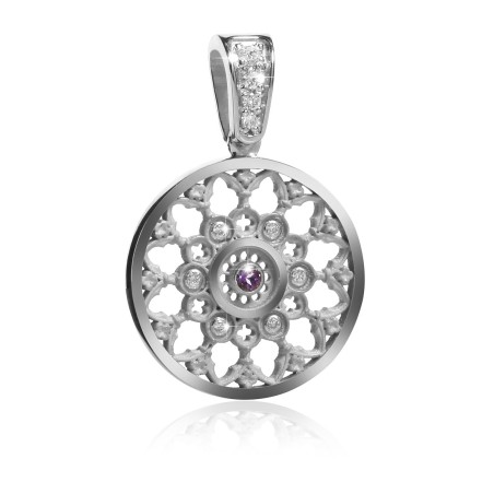 Sterling silver rosewindow Cathedral of Florence pendant with zirconia