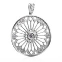Pendente Rosone grande Duomo Firenze in argento con zirconi