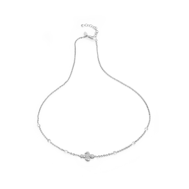 Gold Iter Florence necklace with Florentine lily and diamonds