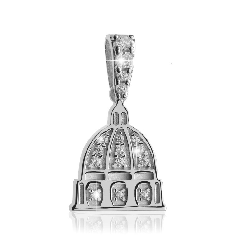 Gold St. Peter's basilica pendant with diamonds