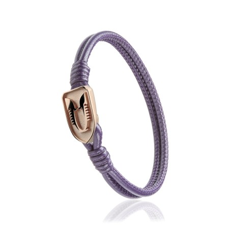 Bracciale Iter Venezia ferri di prua o rostro gondola in pelle viola e oro