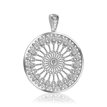 Sterling silver Orvieto's rosewindow pendant with zirconia