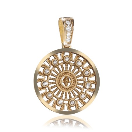 Pendente Rosone piccolo Duomo Orvieto in argento con zirconi