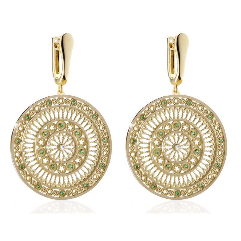 Sterling silver St. Francis rosewindow Canticum collection earrings with zirconia