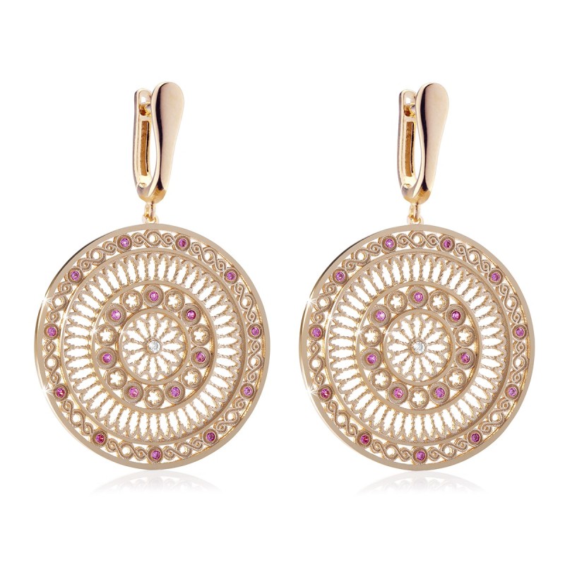 Sterling silver St. Francis rosewindow Canticum collection earrings with zirconia