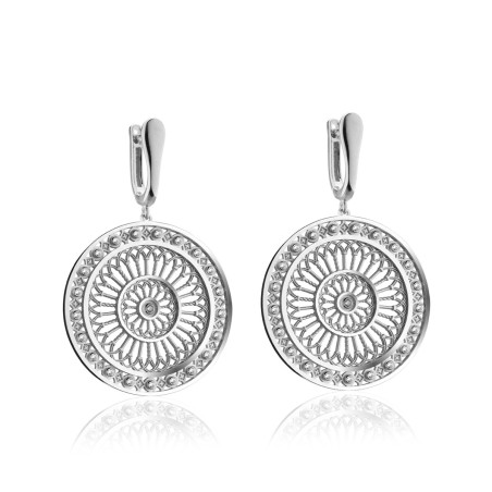 Gold St. Clare rosewindow Canticum collection earrings with stones
