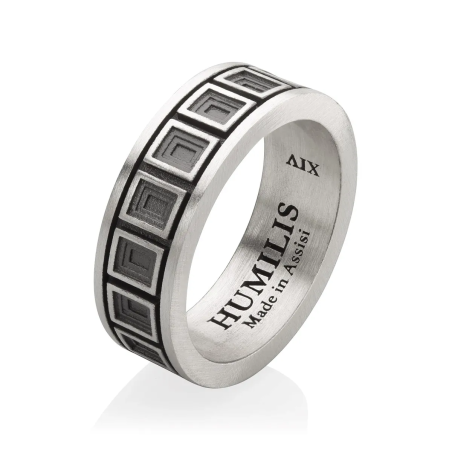 Anello Iter Roma cassettoni cupola Pantheon in argento