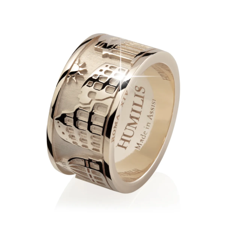 Sterling silver Iter Rome band ring with monuments
