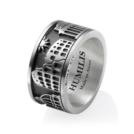 Anello Iter Roma monumenti in argento