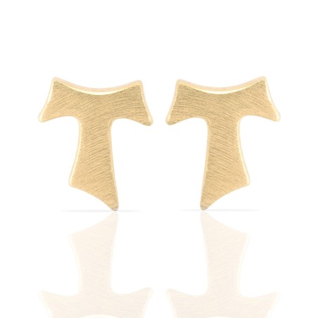 Sterling silver Tau cross earrings