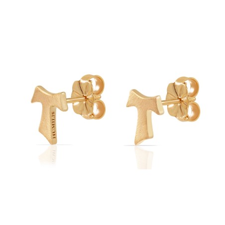 Sterling silver Tau cross earrings