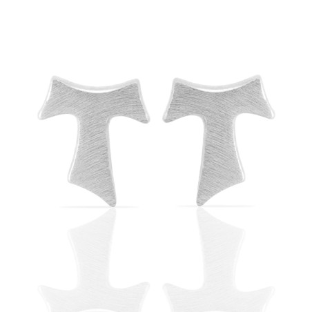 Gold Tau cross earrings