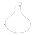 Sterling silver necklace Sign collection, with Tau cross and zirconia