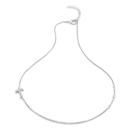 Collana Segno Tau francescano in argento e zirconi