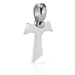 Croce Segno Tau francescano in argento