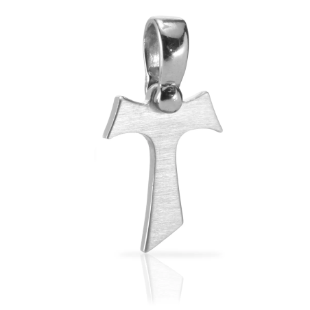 Croce Segno Tau francescano in argento