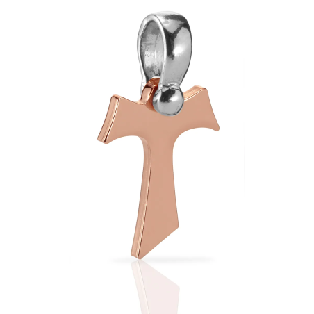 Croce Segno Tau francescano in argento
