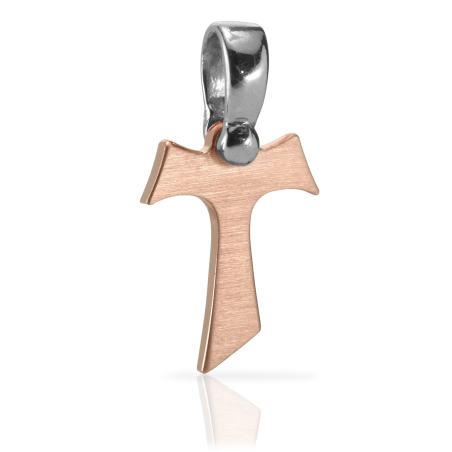 Croce Segno Tau francescano in argento