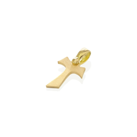 Croce Segno Tau francescano in oro