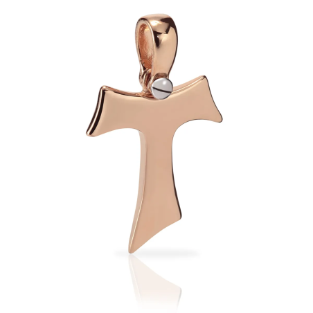 Croce Segno Tau francescano in oro