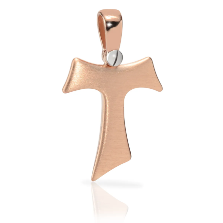 Croce Segno Tau francescano in oro