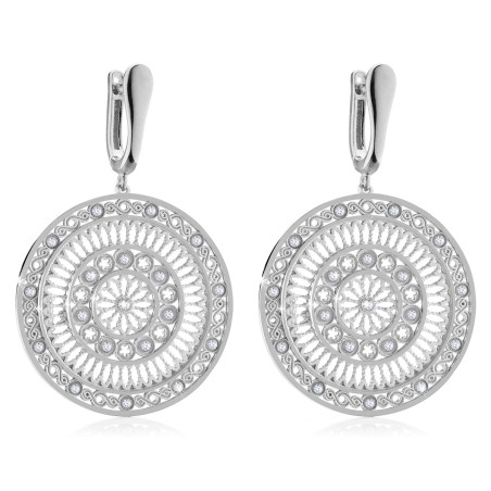 Gold St. Francis rosewindow Canticum collection earrings with stones