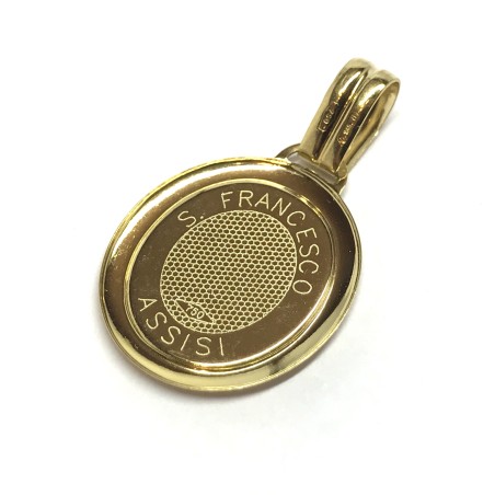 18 kt gold Saint Francis medal