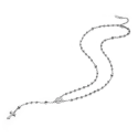 Collana Rosario Tau pendente con San Francesco e Madonna miracolosa con decina di grani in argento e zirconi