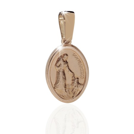 Medaglia San Francesco e il Lupo in oro