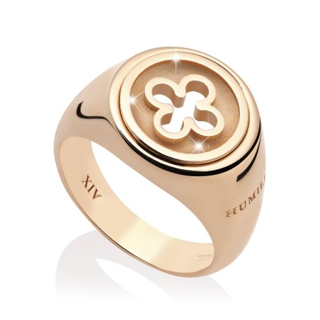 Anello chevalier piccolo Iter Venezia fiore quadrilobo Palazzo Ducale in argento