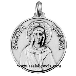 Medaglia di Santa  Chiara argento 925