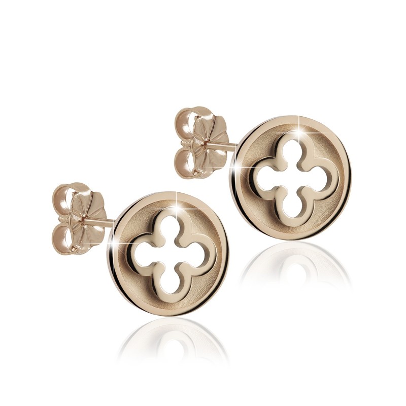 Sterling silver Iter Venice small earrings with Palazzo Ducale's quadrilob flower