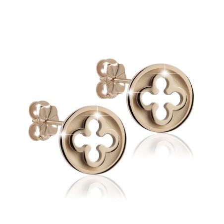 Sterling silver Iter Venice small earrings with Palazzo Ducale's quadrilob flower