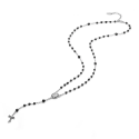 Collana Rosario Tau pendente con San Francesco e Madonna miracolosa con decina di grani in onice
