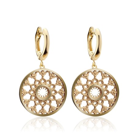 Sterling silver Florence Dome rosewindow collection medium earrings