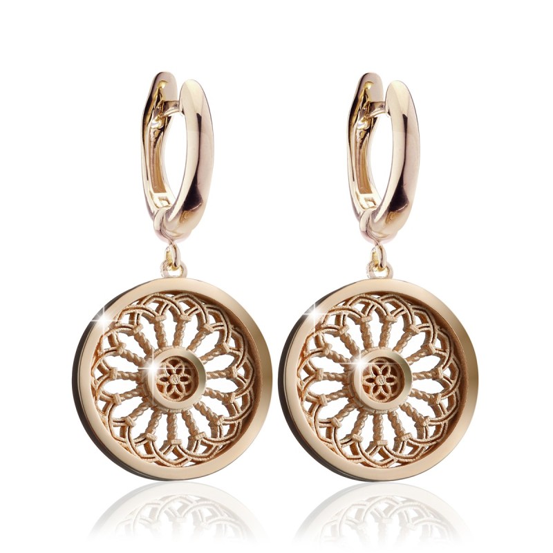 Sterling silver St. Clare rosewindow small earrings