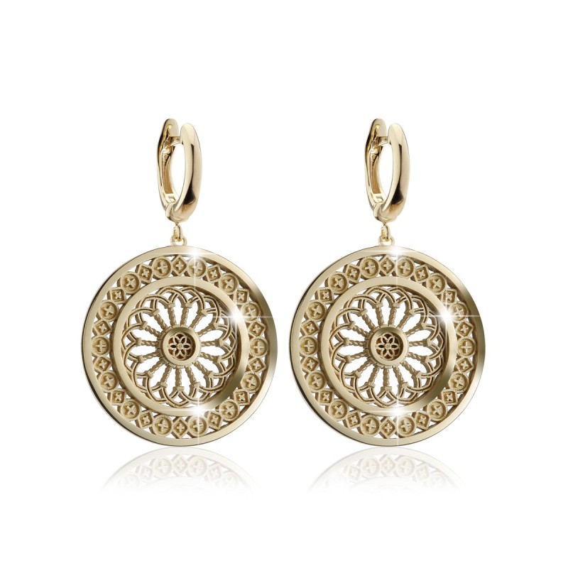 Sterling silver St. Clare rosewindow medium earrings