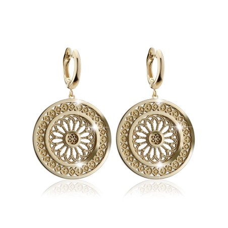 Sterling silver St. Clare rosewindow medium earrings