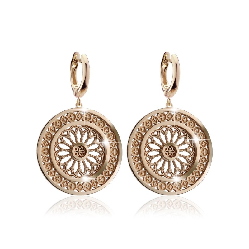 Sterling silver St. Clare rosewindow medium earrings