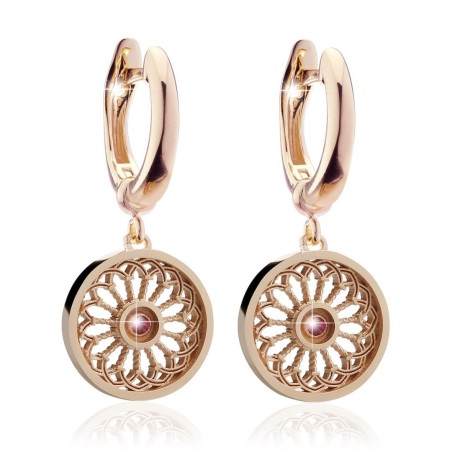 Sterling silver St. Clare rosewindow Canticum collection small earrings with zirconia