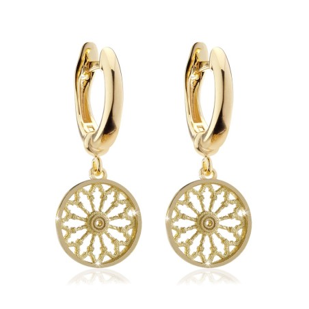 Sterling silver small earrings, depicting the rosewindow of St. Francis Basilica