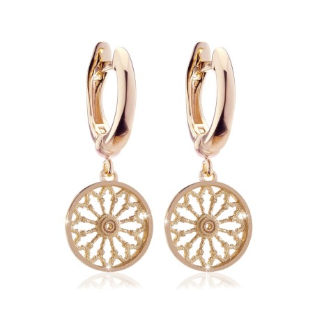 Sterling silver small earrings, depicting the rosewindow of St. Francis Basilica