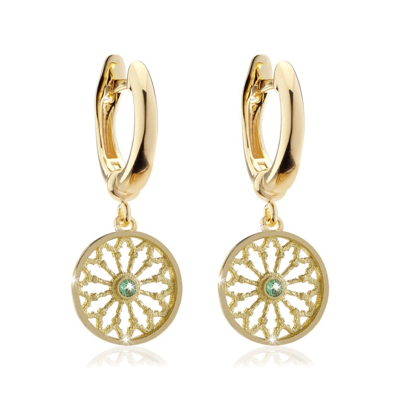 Sterling silver St. Francis rosewindow Canticum collection small earrings with zirconia